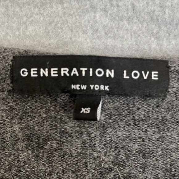 Generation Love Asymmetric Cashmere Sweater XS Leather Patch Minimalist Capsule - Picture 8 of 10